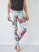Load image into Gallery viewer, Teal Floral Yoga Pants *FINAL SALE*