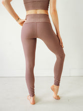 Load image into Gallery viewer, Mauve Microstripe Yoga Pants *FINAL SALE*