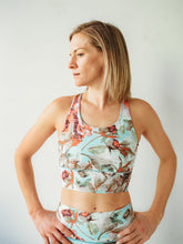 Load image into Gallery viewer, Teal Floral Longline Sports Bra *FINAL SALE*