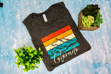 Load image into Gallery viewer, Colorado Colorful Peaks Short Sleeve Shirt (Grey)
