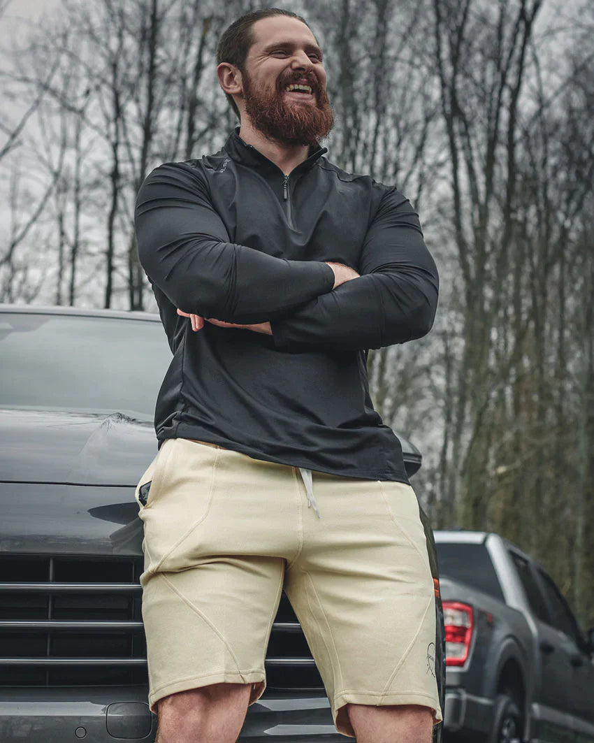 Iron Pulse Men's Cream Knit Everyday Shorts *Final Sale*