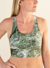 Load image into Gallery viewer, Sage Marble Longline Sports Bra