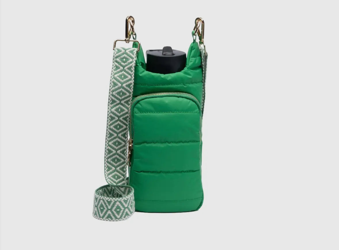 Quilted Quench Puffy Bottle Tote - GREEN