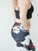 Load image into Gallery viewer, Black Floral Yoga Pants *FINAL SALE*
