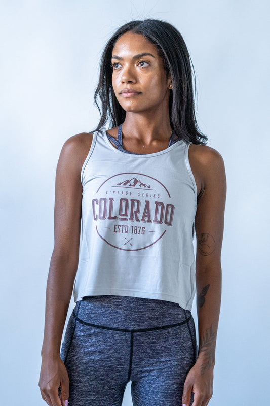 Colorado Vintage Series Crop Top Grey