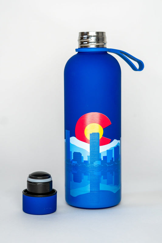 Double Walled Colorado Skyline Stainless Steel Water Bottle
