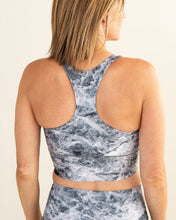 Load image into Gallery viewer, Grey Marble Longline Sports Bra
