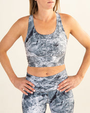 Load image into Gallery viewer, Grey Marble Longline Sports Bra
