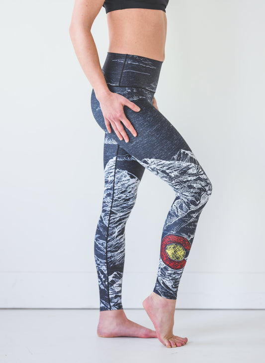Yoga Pants Mountain Sketch