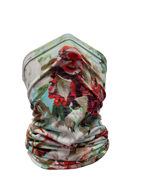 Teal Floral Neck Gaiter *FINAL SALE*